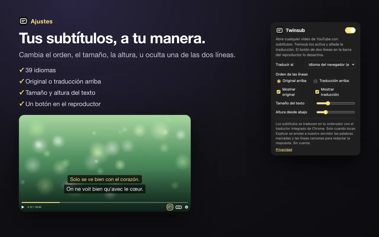 Tus subtítulos, a tu manera.