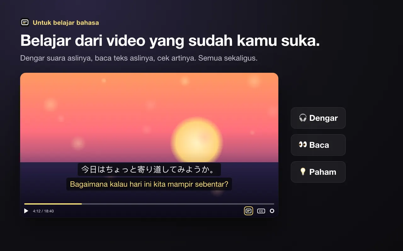 Belajar dari video yang sudah kamu suka.